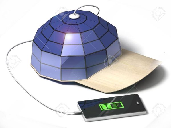 hat with solar panel